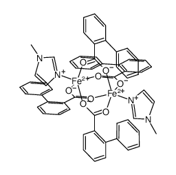 [Fe2(μ2-2-biphenylcarboxylate)4(1-MeIm)2]结构式