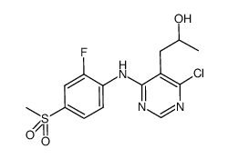 (±)-1-(4-chloro-6-{[2-fluoro-4-(methylsulfonyl)phenyl]amino}-5-pyrimidinyl)-2-propanol结构式