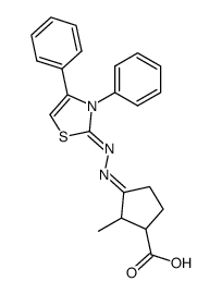 3-[(3,4-diphenyl-3H-thiazol-2-ylidene)-hydrazono]-2-methyl-cyclopentanecarboxylic acid Structure