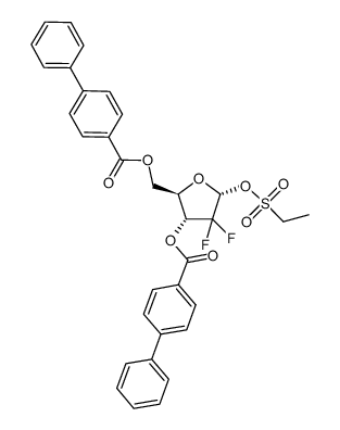 2-deoxy-2,2-difluoro-α-D-arabinofuranose-3,5-di-(4-phenyl)benzoate-1-ethanesulphonate Structure