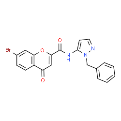 N-(1-Benzyl-1H-pyrazol-5-yl)-7-bromo-4-oxo-4H-chromene-2-carboxamide结构式