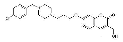 7-[3-[4-[(4-chlorophenyl)methyl]piperazin-1-yl]propoxy]-3-(hydroxymeth yl)-4-methyl-chromen-2-one结构式