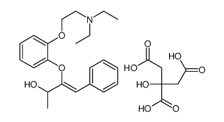 2-(carboxymethyl)-2,4-dihydroxy-4-oxobutanoate,diethyl-[2-[2-[(E)-3-hydroxy-1-phenylbut-1-en-2-yl]oxyphenoxy]ethyl]azanium结构式