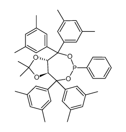 (3aS,8aS)-(+)-4,4,8,8-Tetrakis(3,5-dimethylphenyl)tetrahydro-2,2-dimethyl-6-phenyl-1,3-dioxolo[4,5-e]dioxaphosphepin Structure