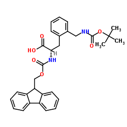 Fmoc-L-2-aminomethyl-Phe(Boc)结构式