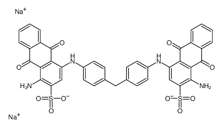 disodium,1-amino-4-[4-[[4-[(4-amino-9,10-dioxo-3-sulfonatoanthracen-1-yl)amino]phenyl]methyl]anilino]-9,10-dioxoanthracene-2-sulfonate Structure