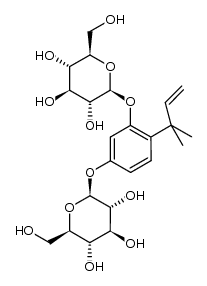 1,3-di-O-β-glucopyranosyloxy-4-(1,1-dimethyl-2-propenyl)benzene结构式