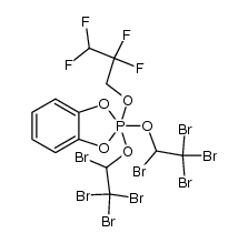 2,2-bis(2,3,3,3-tetrabromoethoxy)-2-(2,2,3,3-tetrafluoropropoxy)-1,3,2λ5-benzodioxaphosphole结构式