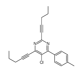 5-chloro-4-(4-methylphenyl)-2,6-bis(pent-1-ynyl)pyrimidine Structure