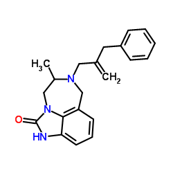 6-(2-benzylprop-2-en-1-yl)-5-methyl-4,5,6,7-tetrahydroimidazo[4,5,1-jk][1,4]benzodiazepin-2-ol结构式