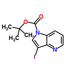 2-Methyl-2-propanyl 3-iodo-1H-pyrrolo[3,2-b]pyridine-1-carboxylate Structure