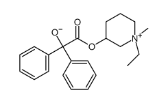 1-ethyl-1-methyl-3-(oxidodiphenylacetoxy)piperidinium structure