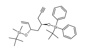 anti-3-(tertbutyldimethylsiloxy)-5-(tert-butyldiphenylsiloxy)-1-octen-7-yne结构式