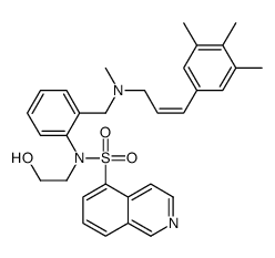 N-(2-hydroxyethyl)-N-[2-[[methyl-[(E)-3-(3,4,5-trimethylphenyl)prop-2-enyl]amino]methyl]phenyl]isoquinoline-5-sulfonamide结构式