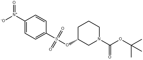 1-Piperidinecarboxylic acid, 3-[[(4-nitrophenyl)sulfonyl]oxy]-, 1,1-dimethylethyl ester, (3R)-结构式