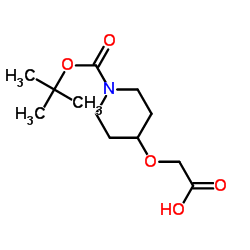 1-Boc-4-哌啶氧乙酸结构式