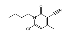 1-butyl-6-chloro-1,2-dihydro-4-methyl-2-oxo-3-pyridinecarbonitrile结构式