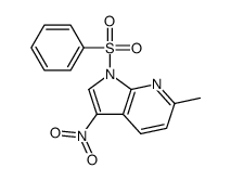 6-Methyl-3-nitro-1-(phenylsulfonyl)-1H-pyrrolo[2,3-b]pyridine结构式
