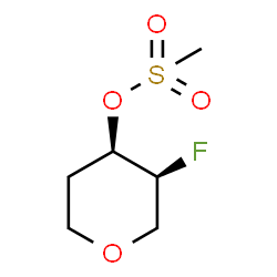 cis-3-fluoro-tetrahydro-2H-pyran-4-yl methanesulfonate racemate Structure