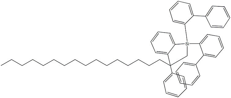 octadecyltris(2-biphenylyl)silane Structure