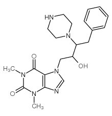 7-(beta-hydroxy-gamma-benzylpiperazinopropyl)theophylline Structure