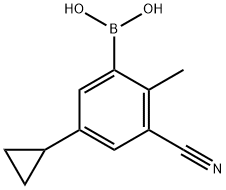 2-Methyl-3-cyano-5-cyclopropylphenylboronic acid Structure