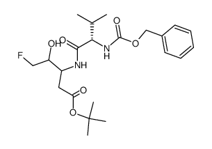 (3RS,4RS)-3-[(N-benzyloxycarbonyl)valinyl]amino-5-fluoro-4-hydroxypentanoic acid, tert-butyl ester Structure