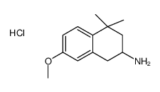 7-methoxy-4,4-dimethyl-2,3-dihydro-1H-naphthalen-2-amine,hydrochloride Structure