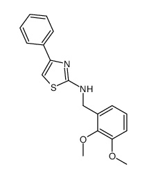 2-[(2,3-Dimethoxybenzyl)amino]-4-phenylthiazole结构式