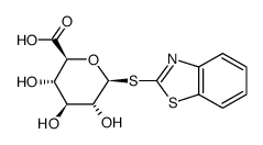 S-benzothiazol-2-yl-1-thio-D-glucopyranuronic acid Structure