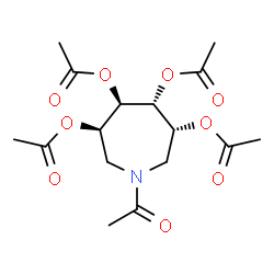 1H-Azepine-3,4,5,6-tetrol, 1-acetylhexahydro-, tetraacetate (ester), (3R,4R,5R,6R)- Structure