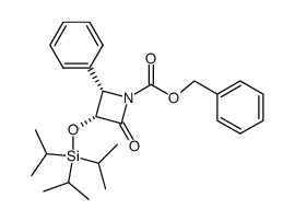 (3R,4S)-2-Oxo-4-phenyl-3-triisopropylsilanyloxy-azetidine-1-carboxylic acid benzyl ester Structure