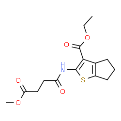 Ethyl 2-[(4-methoxy-4-oxobutanoyl)amino]-5,6-dihydro-4H-cyclopenta[b]thiophene-3-carboxylate结构式