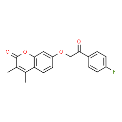 7-[2-(4-fluorophenyl)-2-oxoethoxy]-3,4-dimethylchromen-2-one结构式