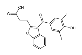 (3,5-diiodo-4-hydroxybenzoyl)benzofurane-2-propionic acid Structure