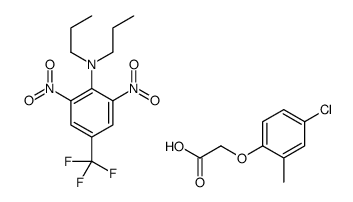 2-(4-chloro-2-methylphenoxy)acetic acid,2,6-dinitro-N,N-dipropyl-4-(trifluoromethyl)aniline结构式