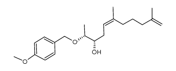 (-)-(2R,3S,5Z)-2-(4-methoxybenzyloxy)-6,10-dimethylundeca-5,10-dien-3-ol结构式