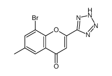 8-bromo-6-methyl-2-(2H-tetrazol-5-yl)chromen-4-one结构式
