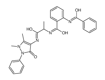 Benzamide, 2-(benzoylamino)-N-[2-[(2,3-dihydro-1,5-dimethyl-3-oxo-2-phenyl-1H-pyrazol-4-yl)amino]-1-methyl-2-oxoethyl]- (9CI)结构式
