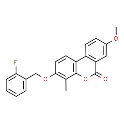 3-[(2-fluorophenyl)methoxy]-8-methoxy-4-methylbenzo[c]chromen-6-one Structure