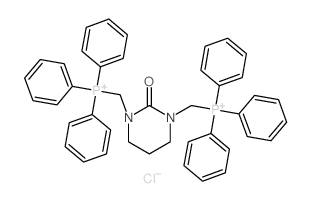 [2-oxo-3-(triphenylphosphaniumylmethyl)-1,3-diazinan-1-yl]methyl-triphenyl-phosphanium结构式