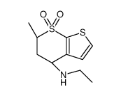 (4S,6S)-N-ethyl-6-methyl-7,7-dioxo-5,6-dihydro-4H-thieno[2,3-b]thiopyran-4-amine结构式