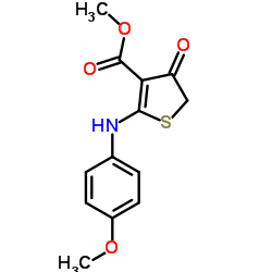 Methyl 2-[(4-methoxyphenyl)amino]-4-oxo-4,5-dihydro-3-thiophenecarboxylate结构式