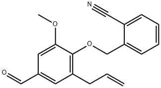 Benzonitrile, 2-[[4-formyl-2-methoxy-6-(2-propen-1-yl)phenoxy]methyl]- Structure
