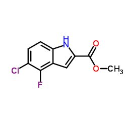 5-氯-4-氟-1H-吲哚-2-羧酸甲酯结构式