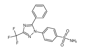 4-(5-Phenyl-3-trifluoromethyl-[1,2,4]triazol-1-yl)-benzenesulfonamide结构式