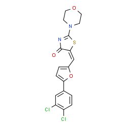 (5E)-5-{[5-(3,4-dichlorophenyl)furan-2-yl]methylidene}-2-(morpholin-4-yl)-1,3-thiazol-4(5H)-one结构式