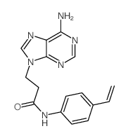 3-(6-aminopurin-9-yl)-N-(4-ethenylphenyl)propanamide structure