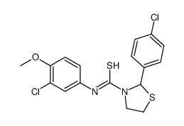 3-Thiazolidinecarbothioamide,N-(3-chloro-4-methoxyphenyl)-2-(4-chlorophenyl)-(9CI)结构式