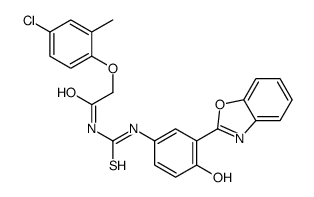 Acetamide, N-[[[3-(2-benzoxazolyl)-4-hydroxyphenyl]amino]thioxomethyl]-2-(4-chloro-2-methylphenoxy)- (9CI)结构式